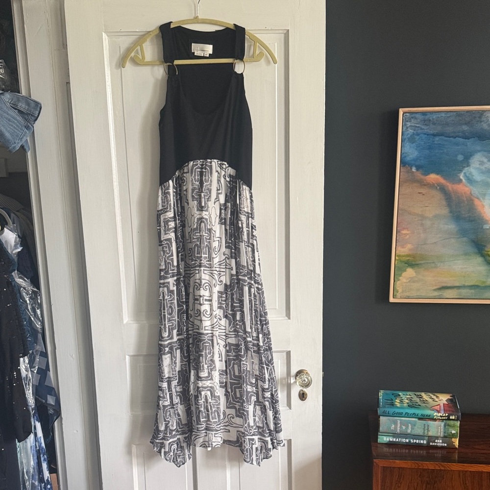Anthropologie Black and White Asymmetrical Dress